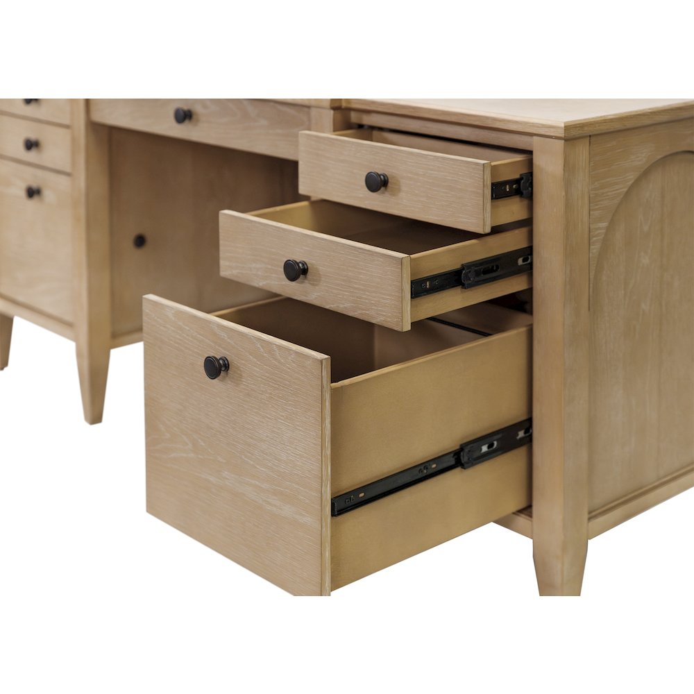 Laurel Wood Double Pedestal Desk, Wood Office Desk