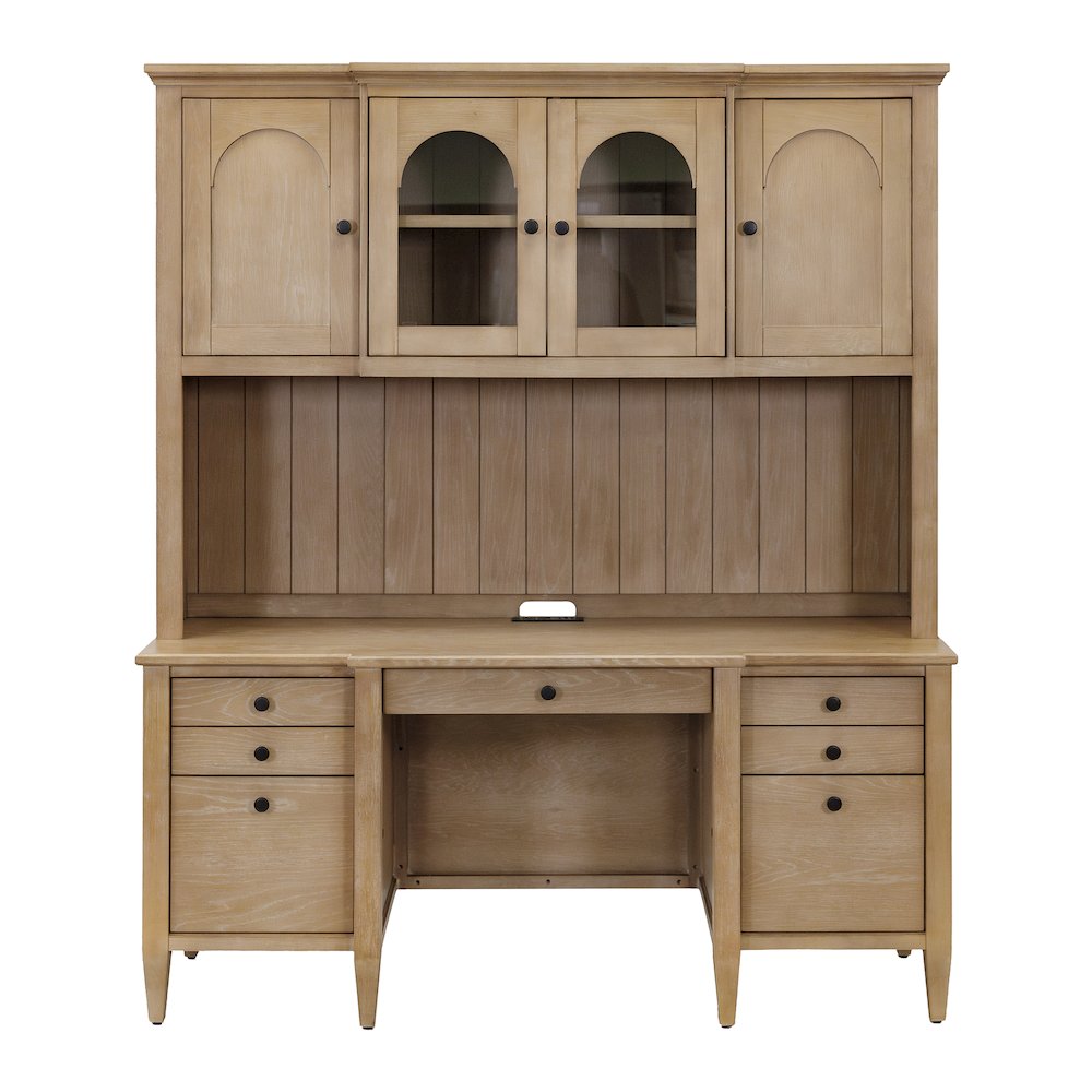 Laurel Wood Hutch With Doors, Fully Assembled