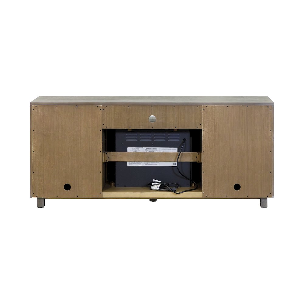 Palisades 67" Fireplace Console, Fully Assembled, Gray