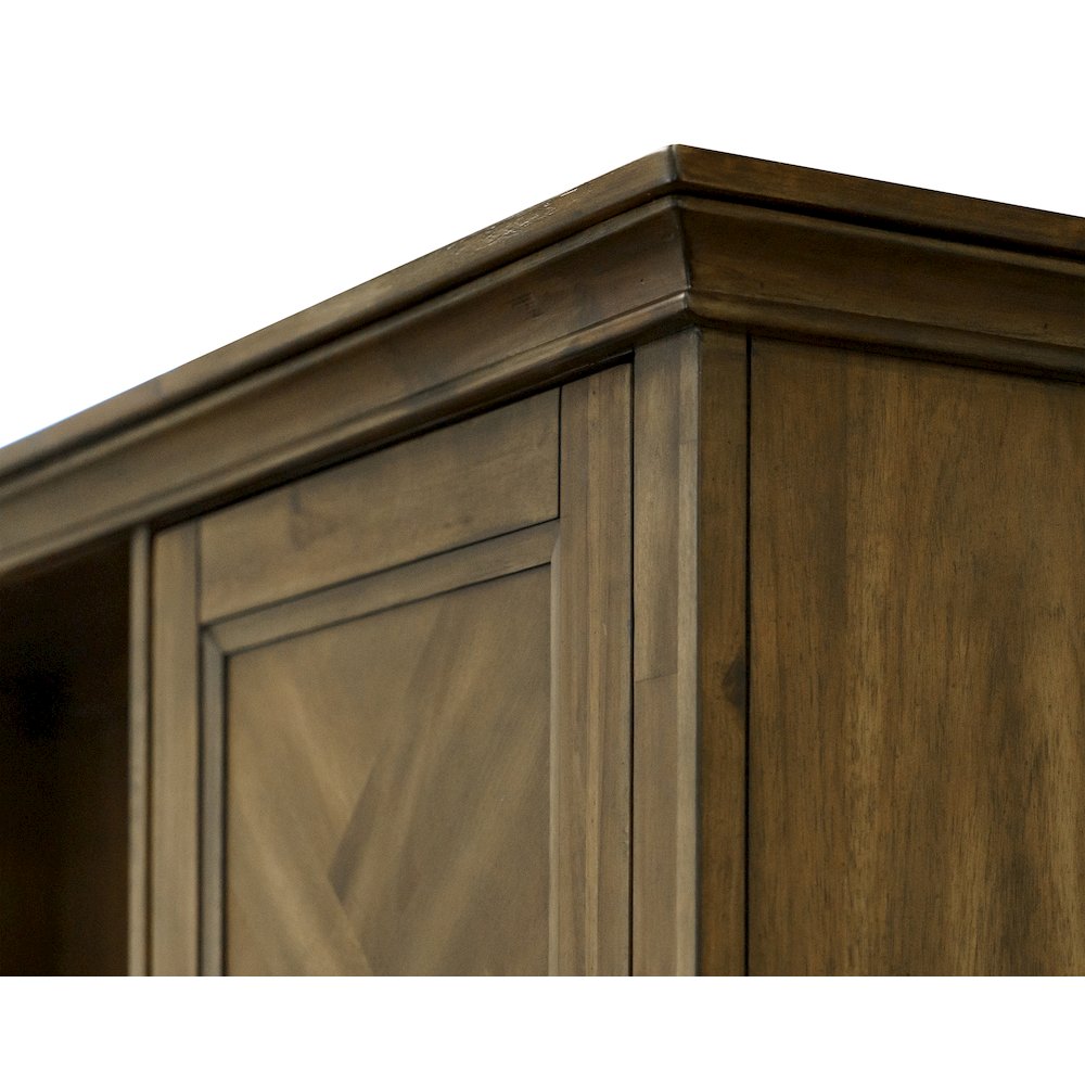 Porter Wood Hutch With Doors, Fully Assembled, Brown