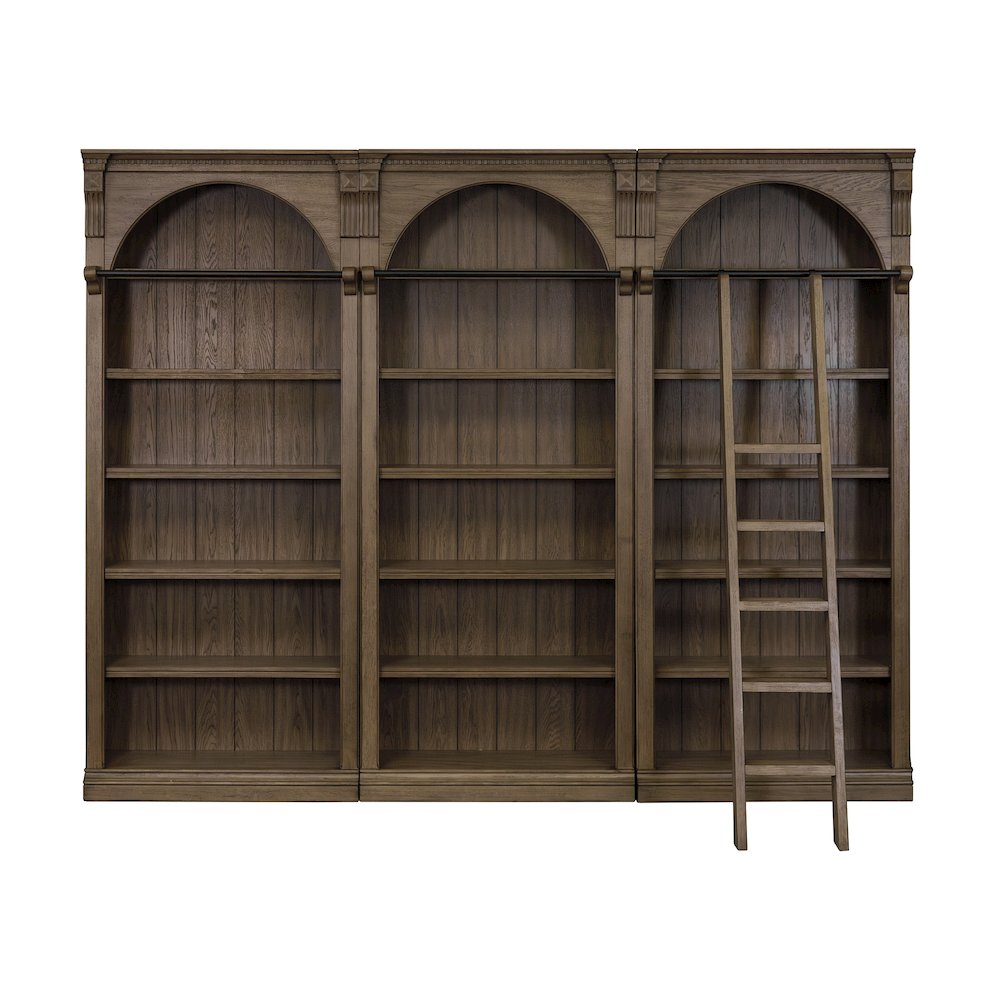 Stratton 8' Tall Bookcase Wall With Ladder, Storage