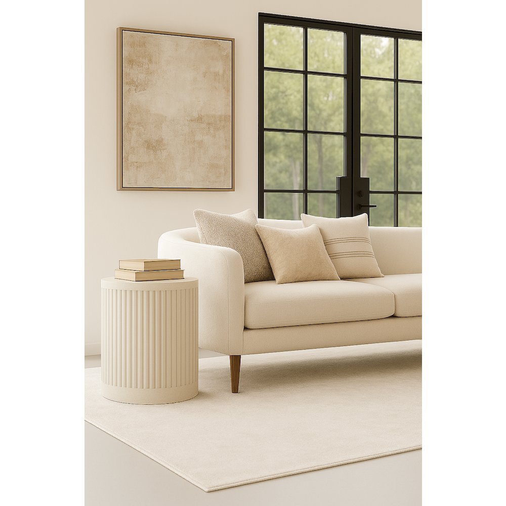 Modern round pedestal table, side table, cocktail stand, fully assembled, white