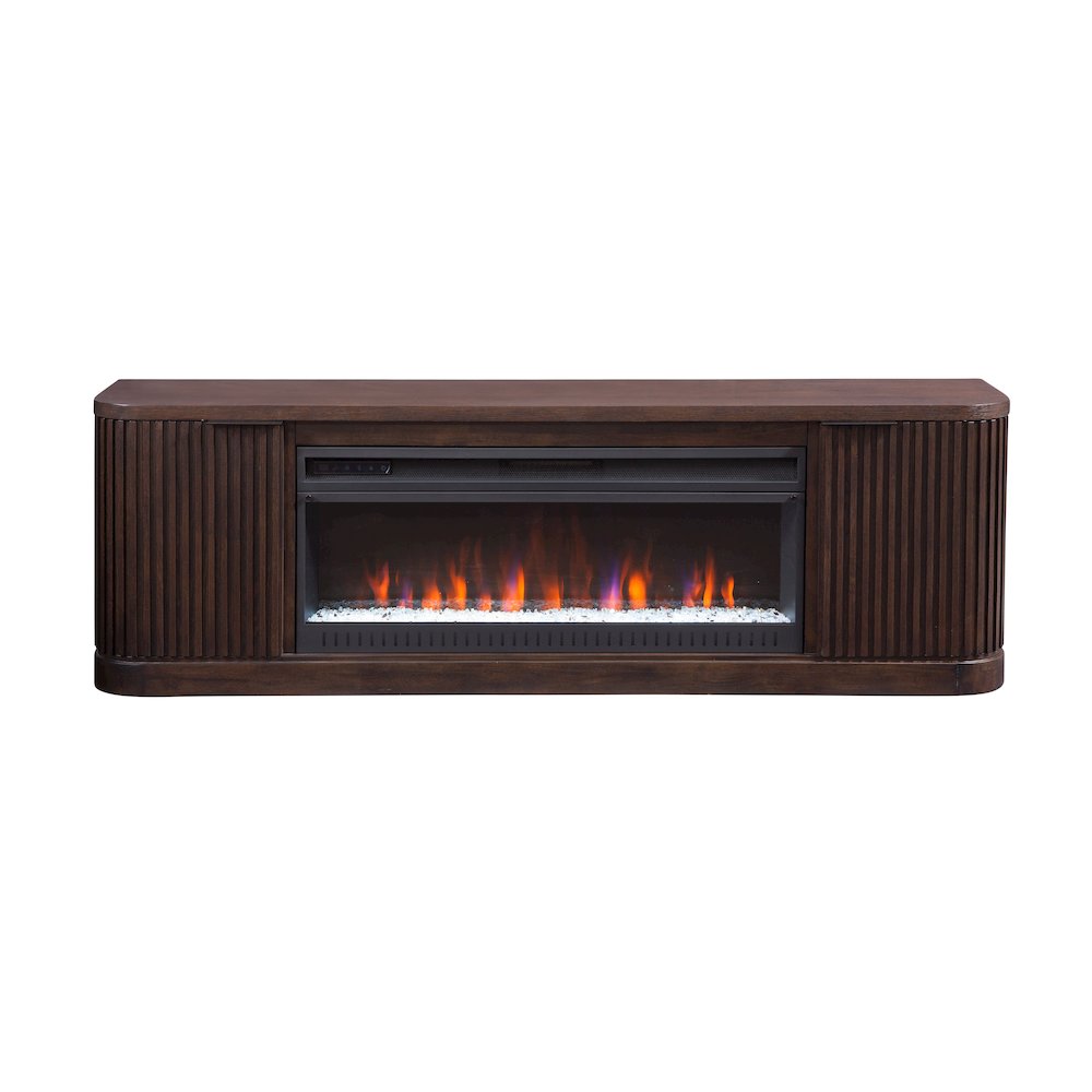 Tulane 76" Fireplace Console, Fully Assembled, Brown