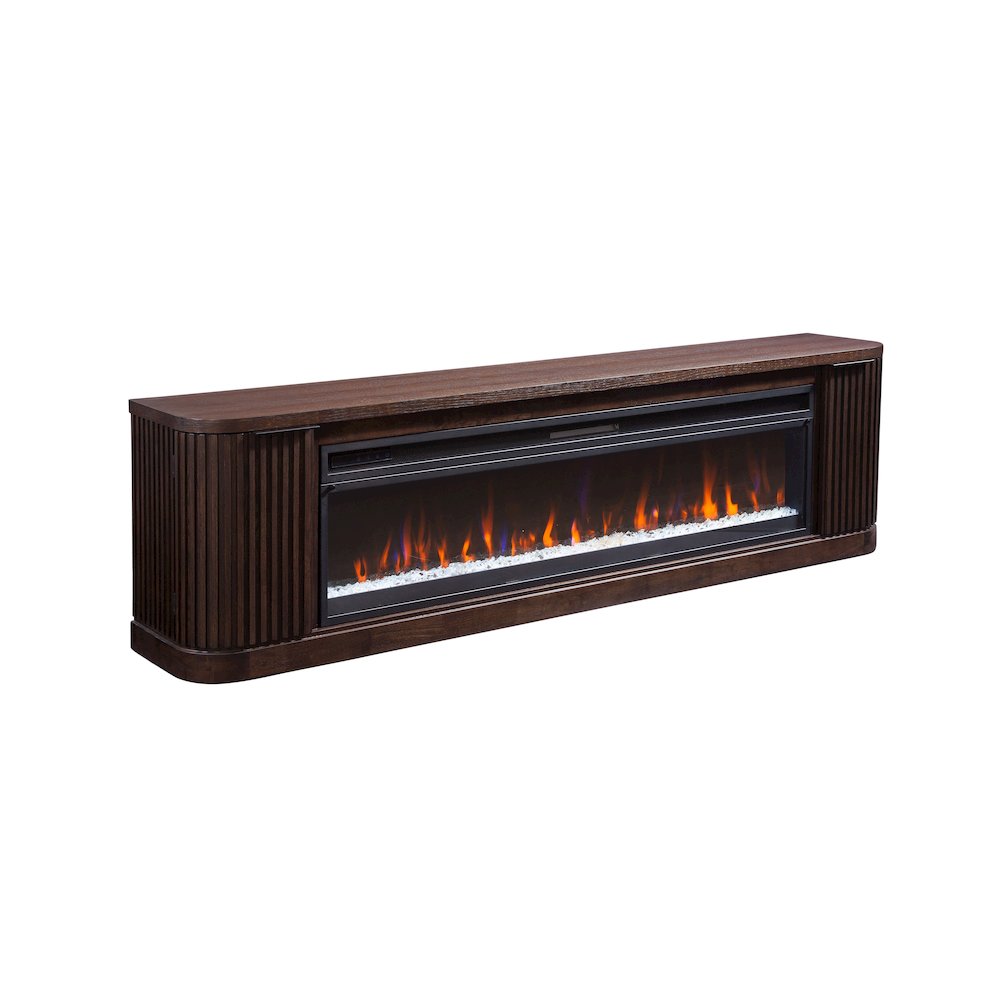 Tulane 84" Fireplace Console, Fully Assembled, Brown