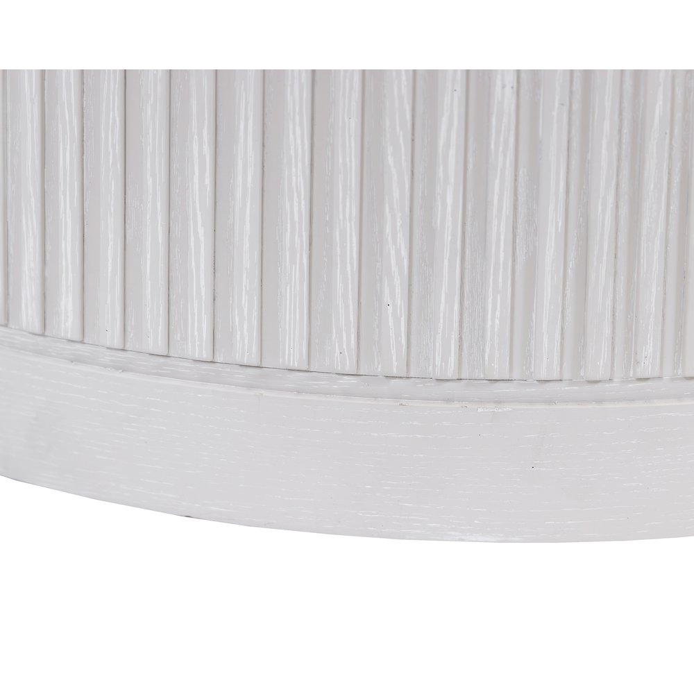 Modern round coffee table, side table, cocktail stand, fully assembled, white