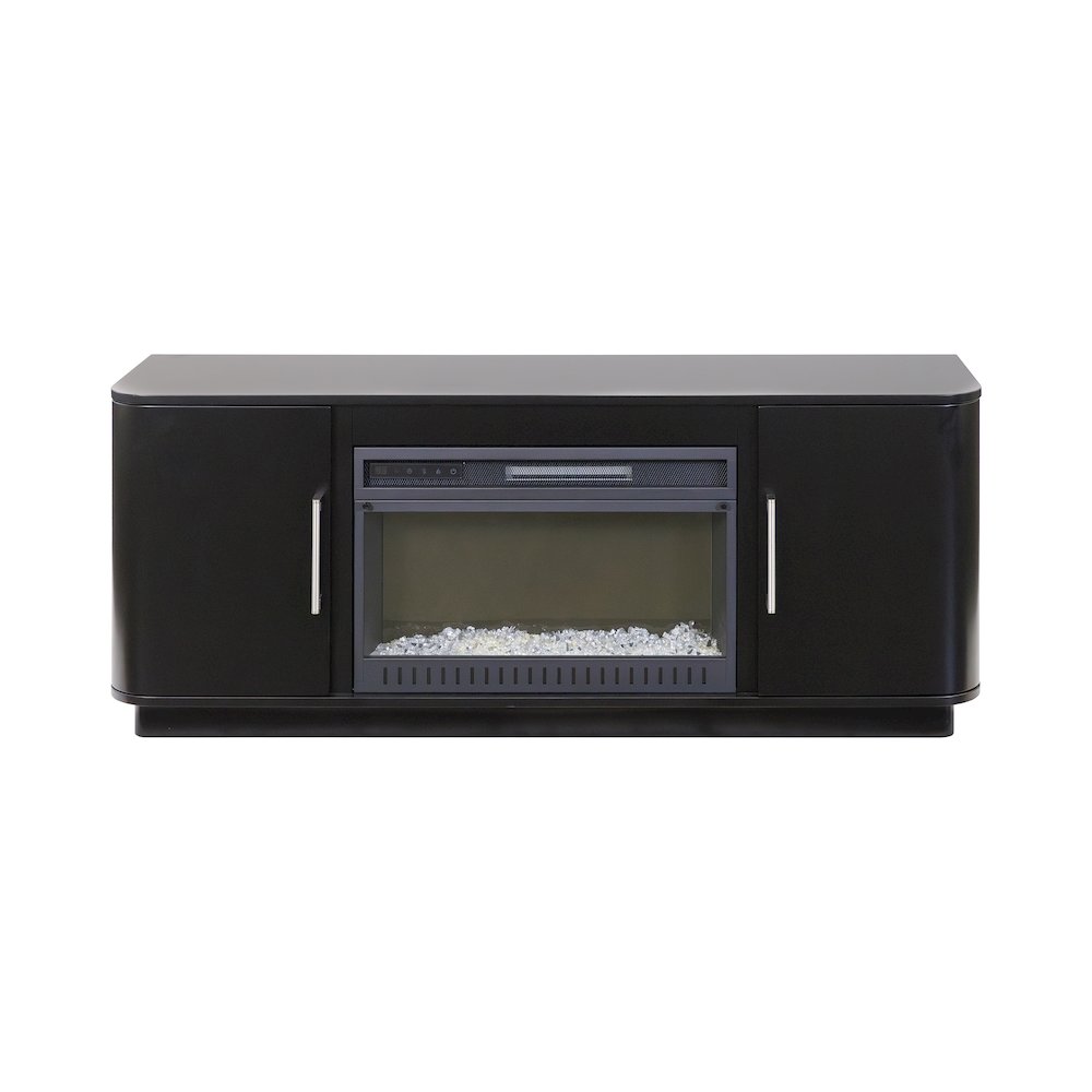 Uptown 60" Fireplace Console, Fully Assembled, Black
