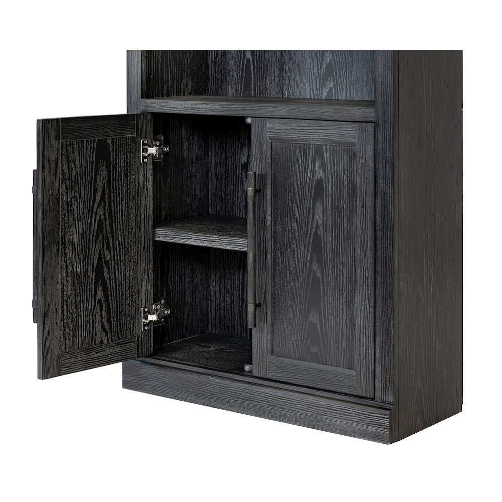Traditional Wood Bookcase with Doors, Office Storage