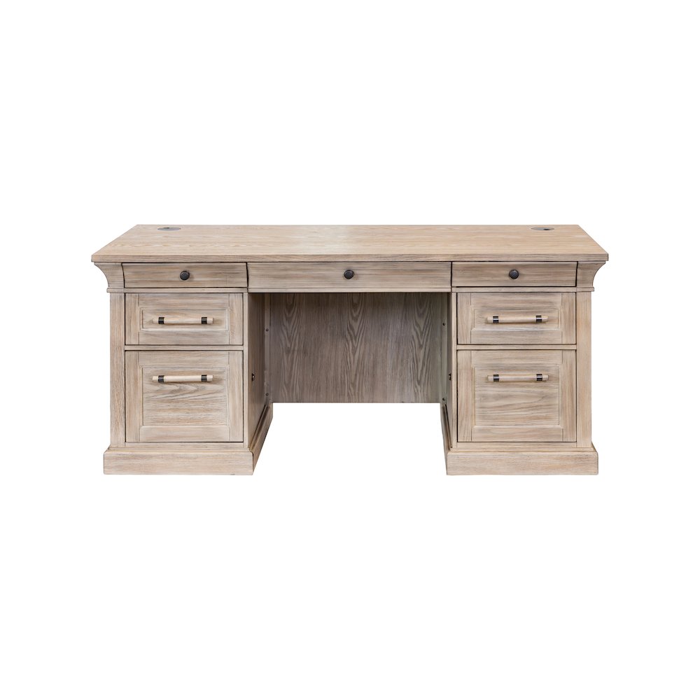 Traditional Wood Double Pedestal Desk, Executive Desk, Office Table