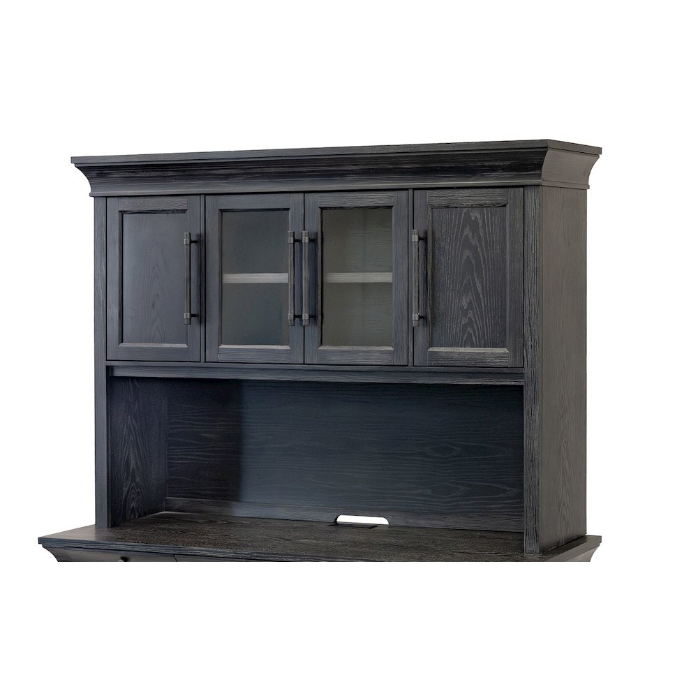 Traditional Wood Executive Hutch With Doors, Office Storage