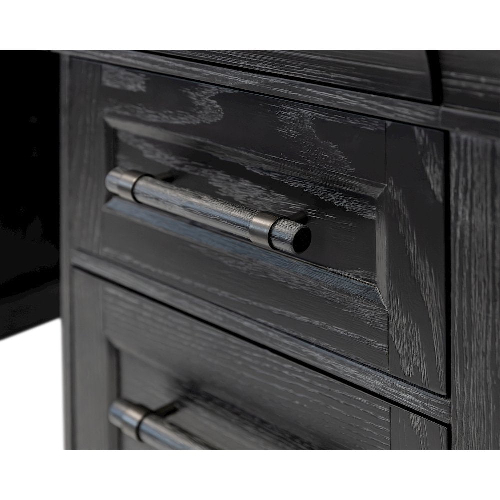 Traditional Executive Wood Double Pedestal L-Desk, Corner Desk, Office Table