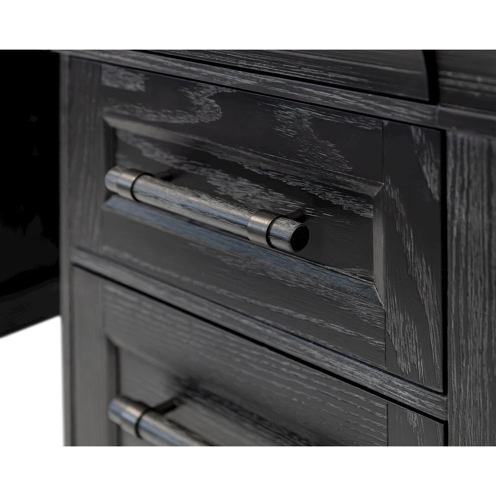 Traditional Wood Executive Desk, Storage Office Credenza