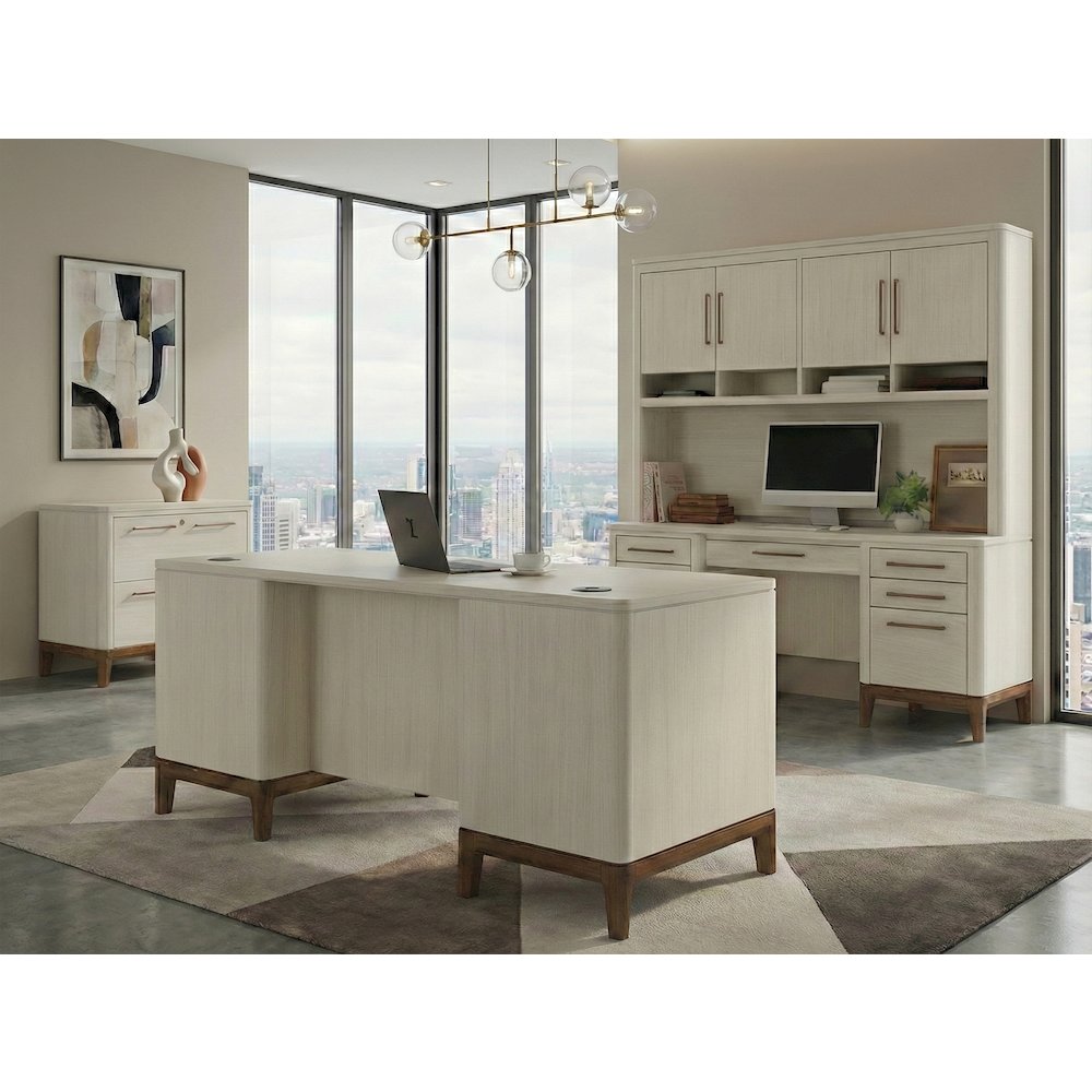 Contemporary Laminate Wood Hutch With Doors, Storage Hutch, Office Storage