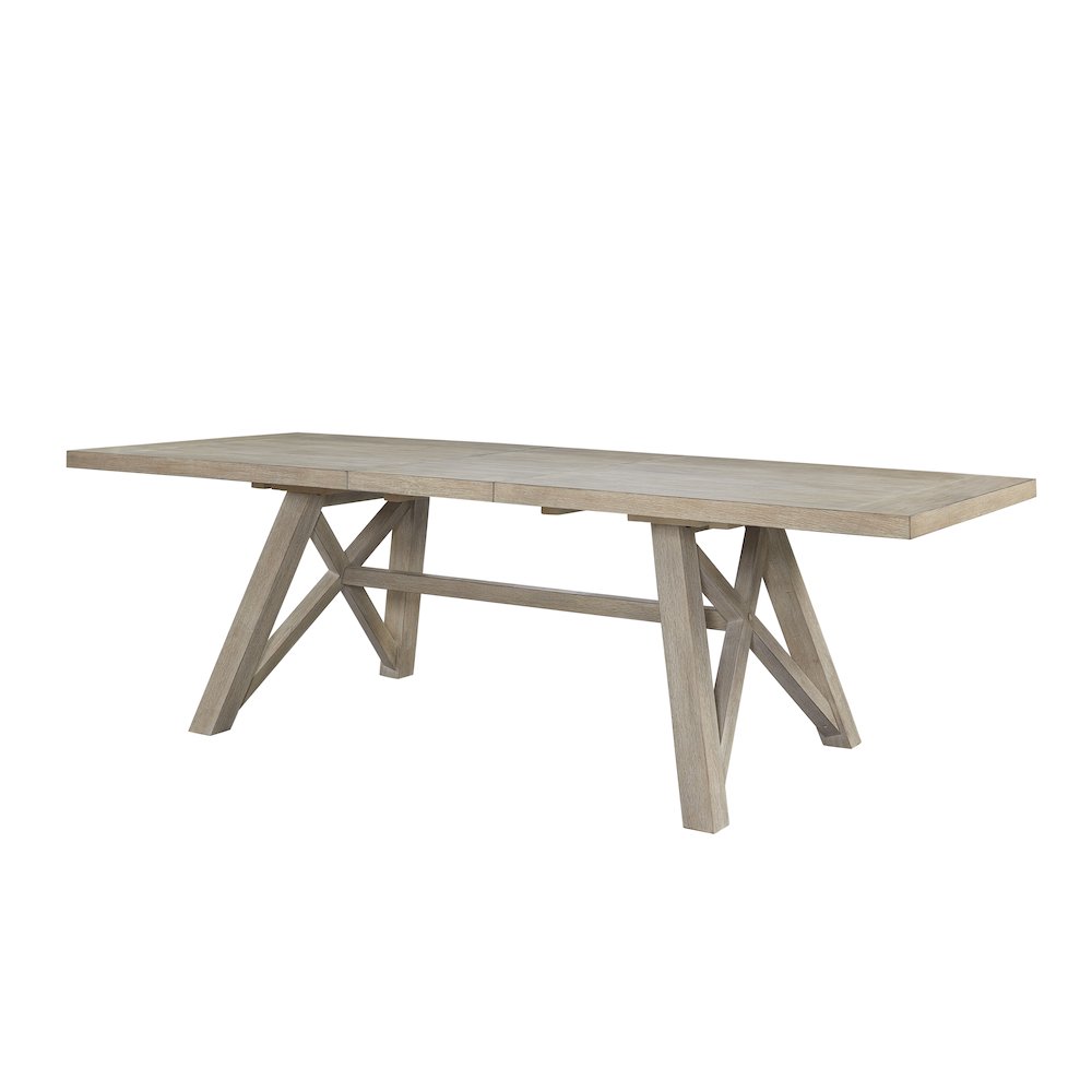 Winslow Modern Farmhouse Rectangular Extension Kitchen Dining Table, Brown