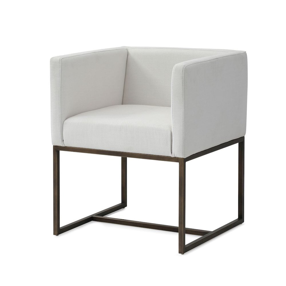 Off White Antique Dining Armchair With Low Back And Modern Design