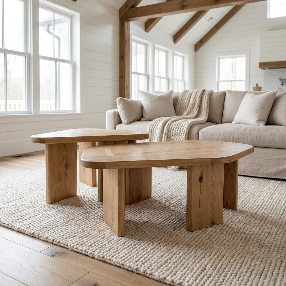 Brown Solid Wood Coffee Table with Modern Design and Sturdy Construction
