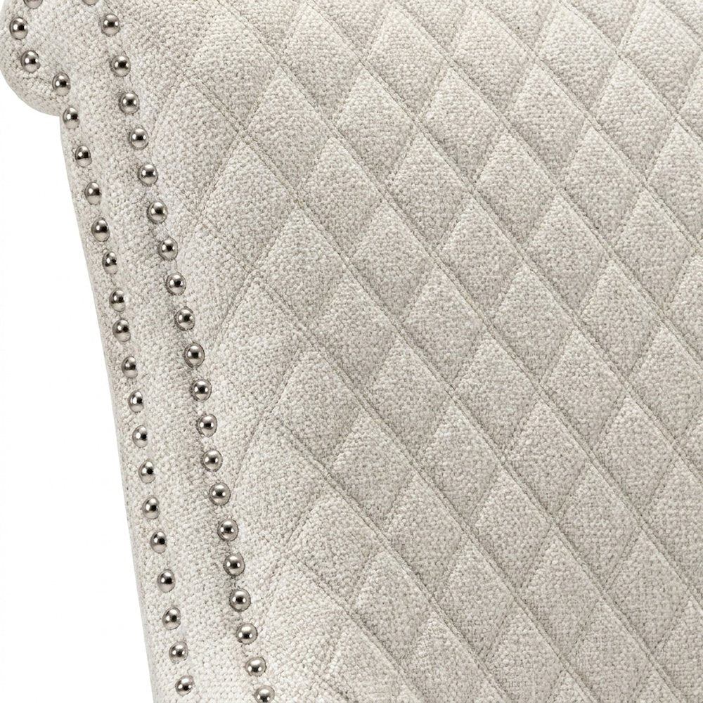 Avalon Textured Fabric Accent Chair with Upholstered Seat and Back, Beige