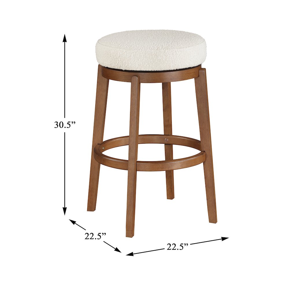 Lily Asian Hardwood Swivel Pub Height Chair in Brown