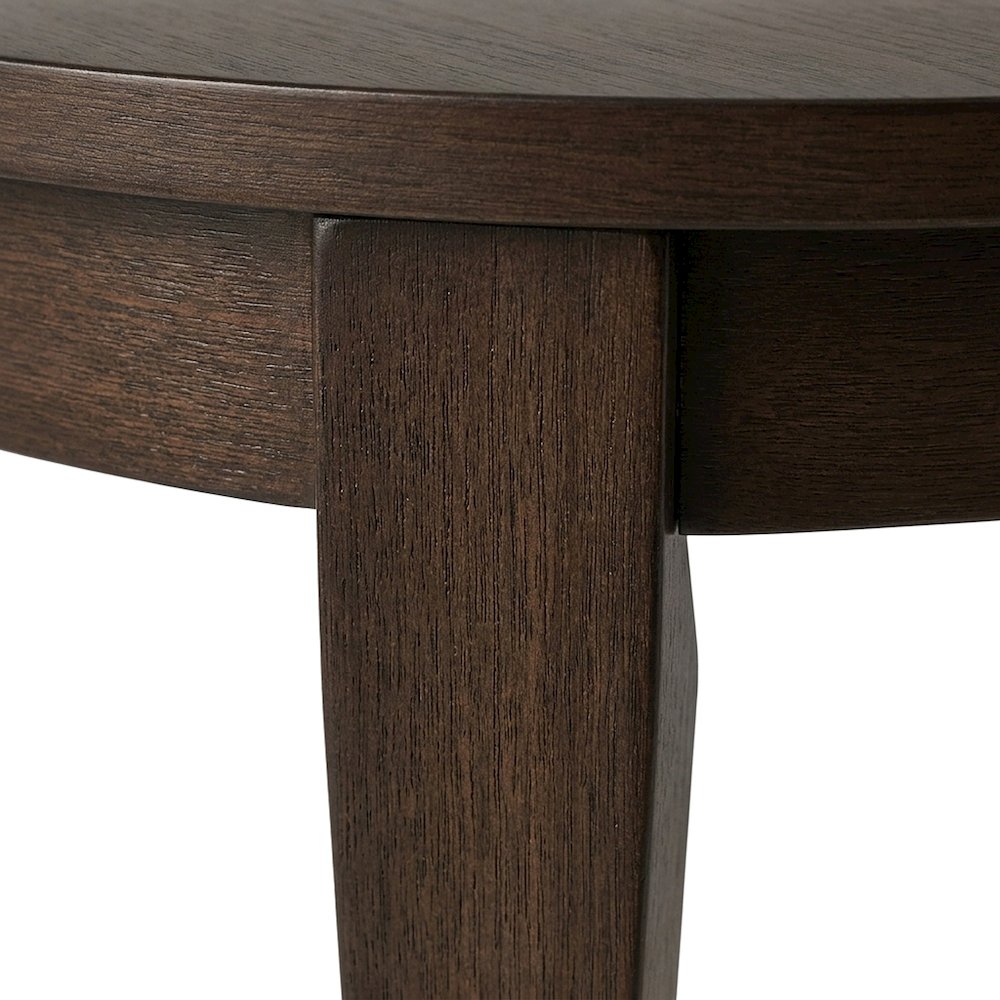 Poplar Wood Round Cocktail Table, Circle Coffee Table for Living Room, Espresso
