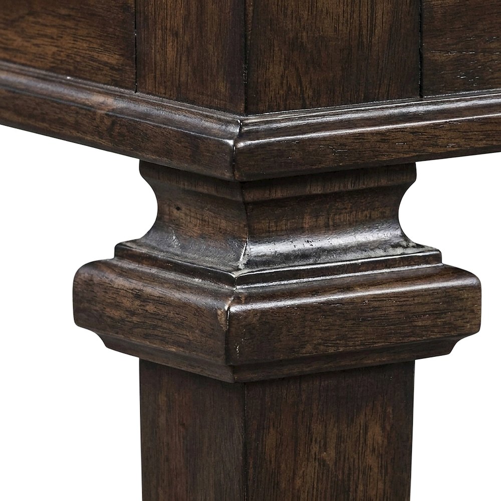 Poplar Sofa Table with Open Shelf, Narrow Console for Entryway, Espresso