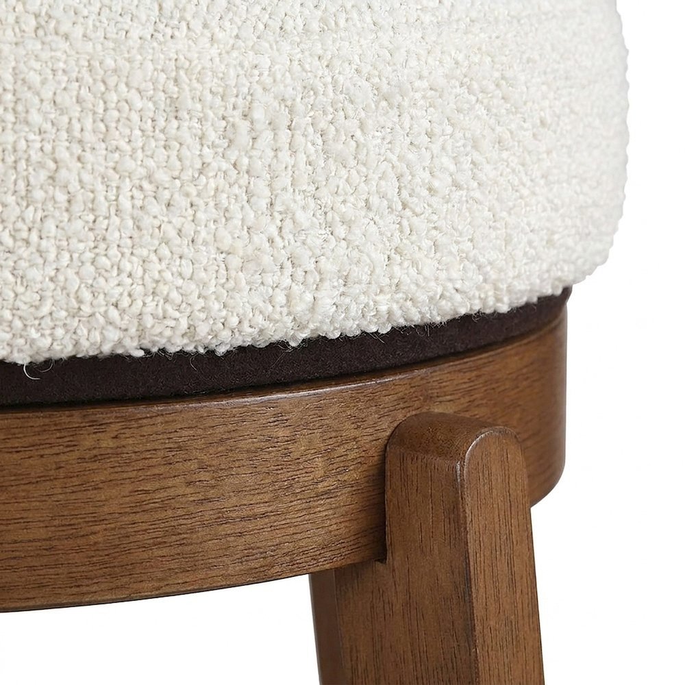 Asian Hardwood Swivel Counter Height Bar Stool for Kitchen Island, Brown