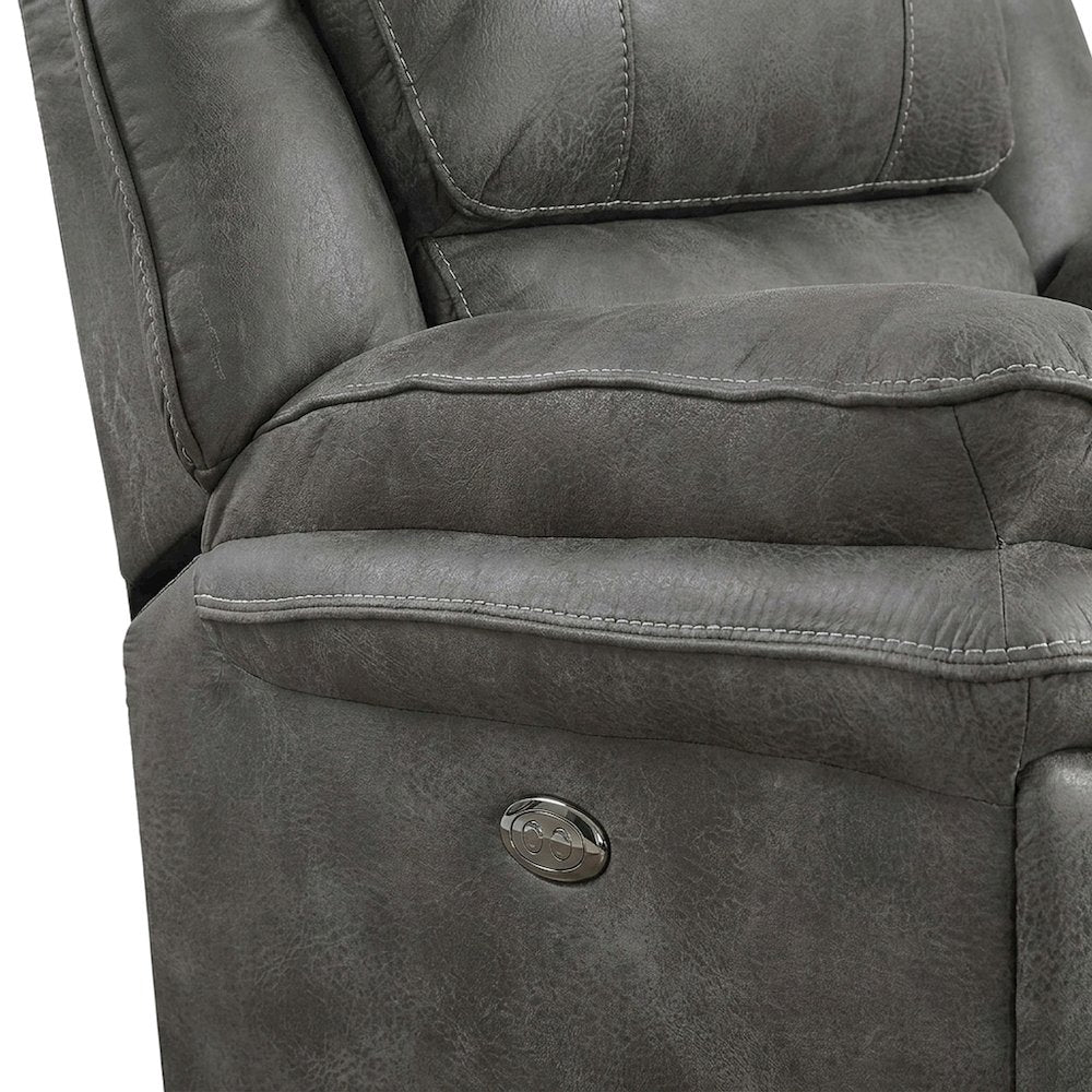 Microfiber Power Recliner Chair with Electric Recline for Adults, Gray