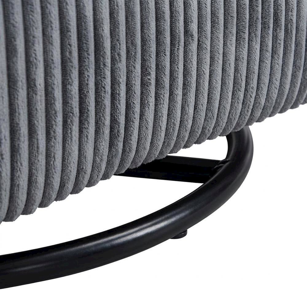 Corduroy Swivel Glider Recliner Chair for Living Room or Nursery, Gray