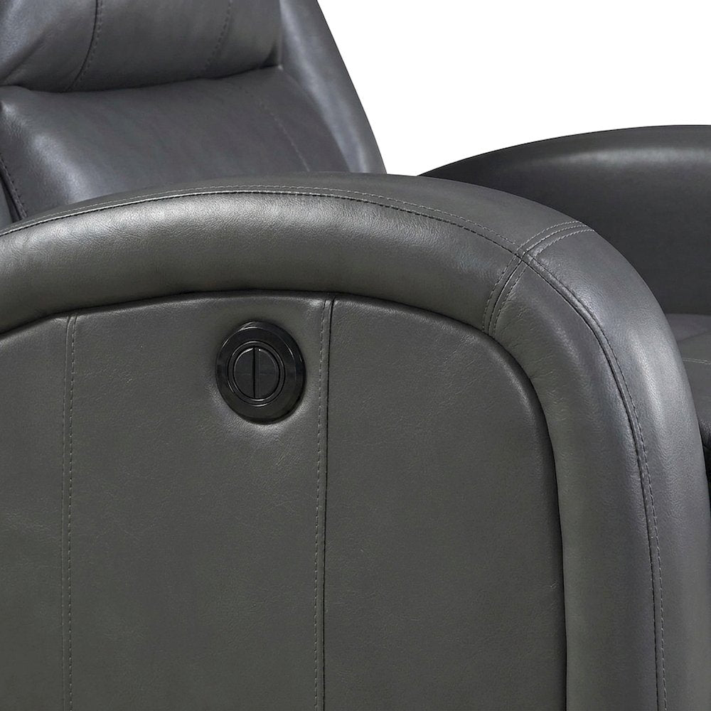 Faux Leather Power Recliner Chair for Adults, Electric Reclining, Gray