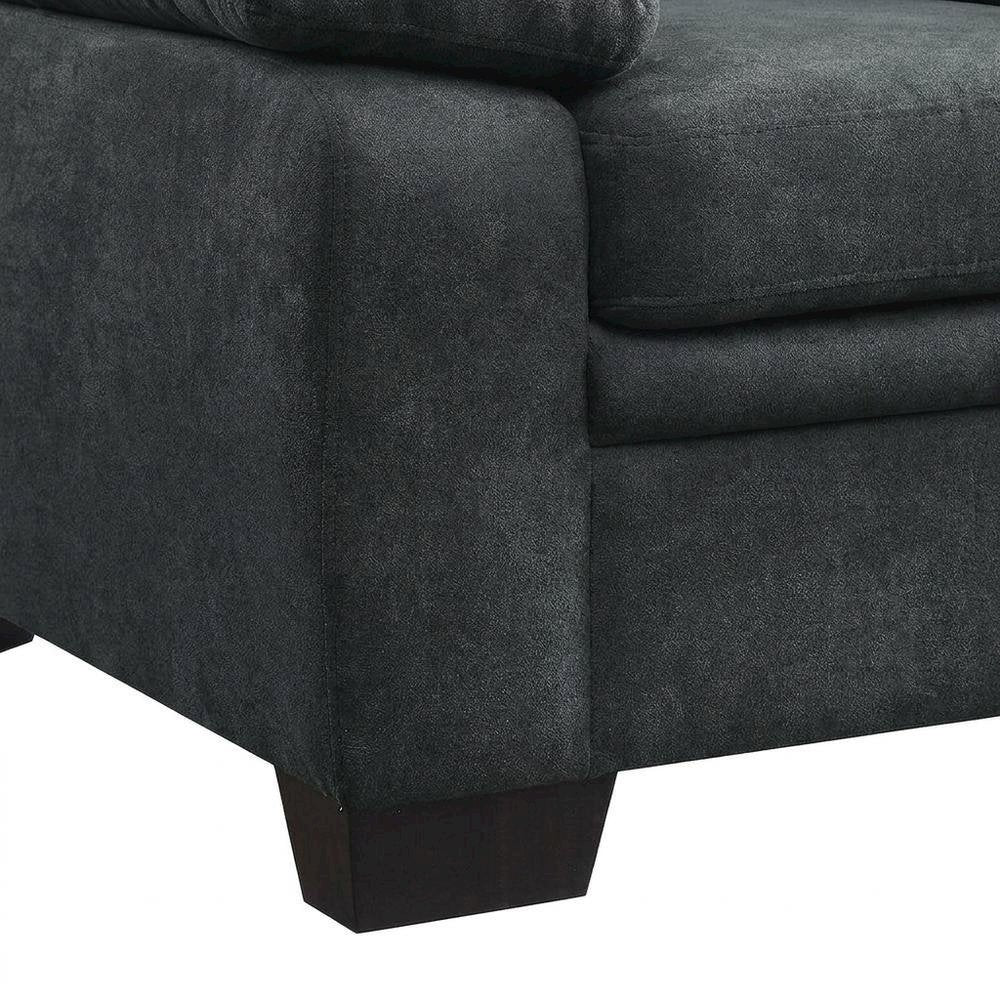 Textured Fabric Upholstered Accent Armchair for Living Room, Dark Gray