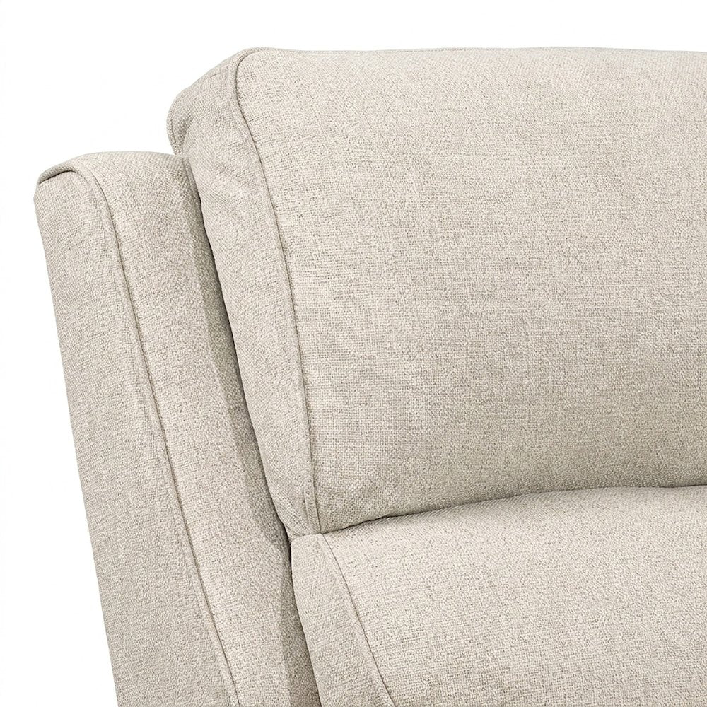 Compact Textured Fabric Manual Push-Back Recliner Chair, Small Spaces, Beige