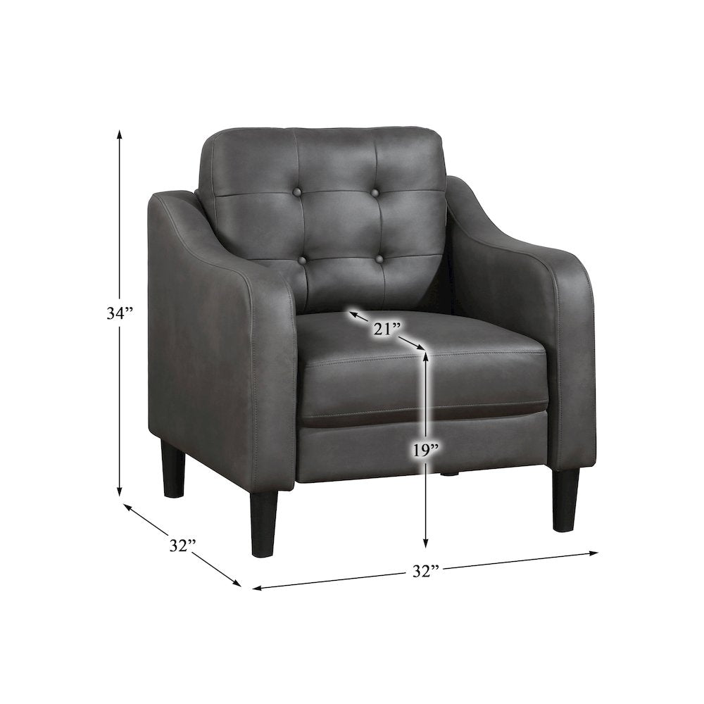 Mallory Microfiber Arm Chair In Gray