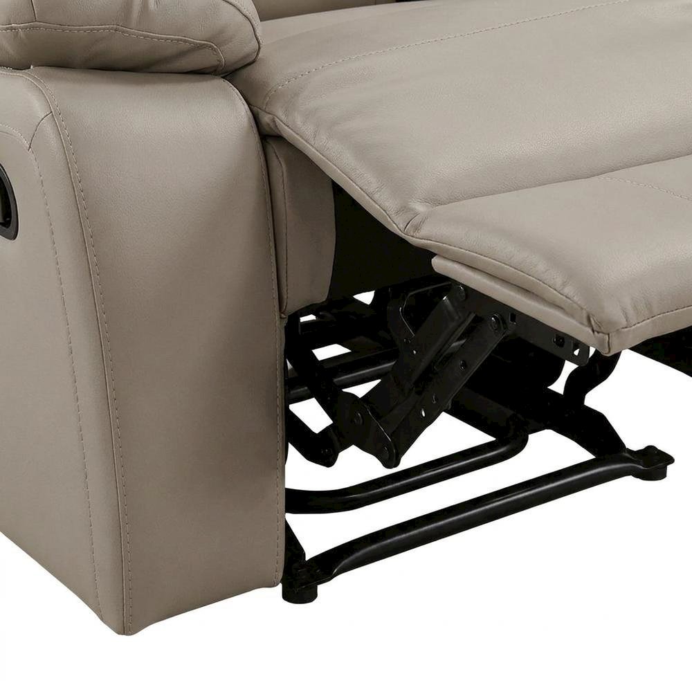 Laconia Leather Recliner Chair with Push Back Manual Recline, Latte