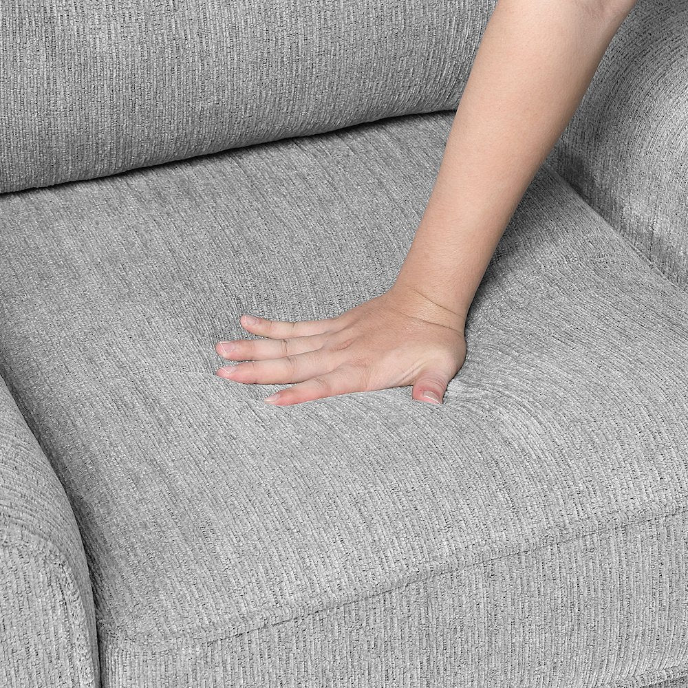 Bennett Chenille 3pc Set: Sofa, Love, Chair in Gray