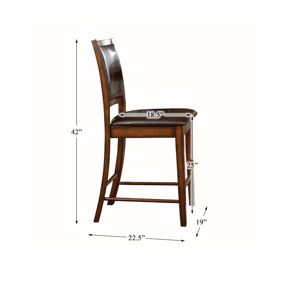 Verona Wood Counter Height Dining Room Chair, set of 2 in Dark brown