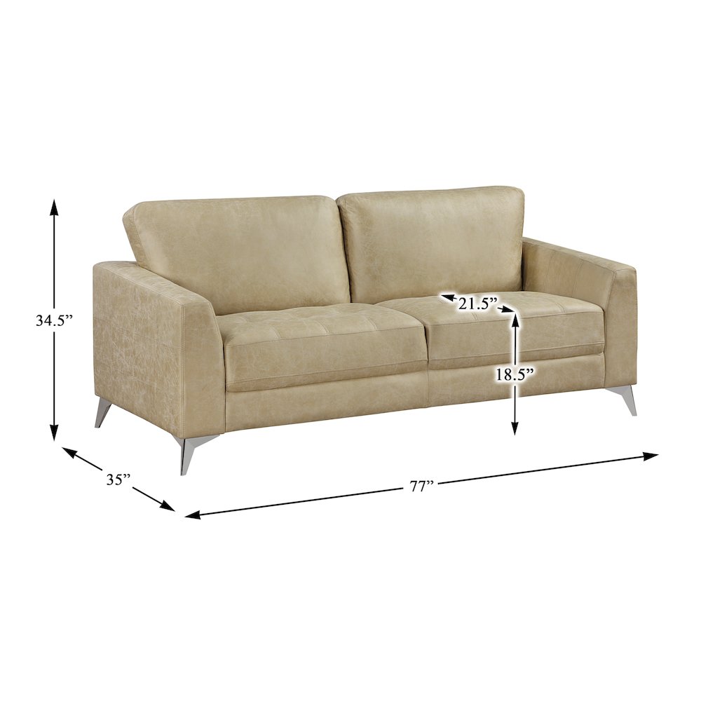 Cazon Microfiber Sofa in Sand