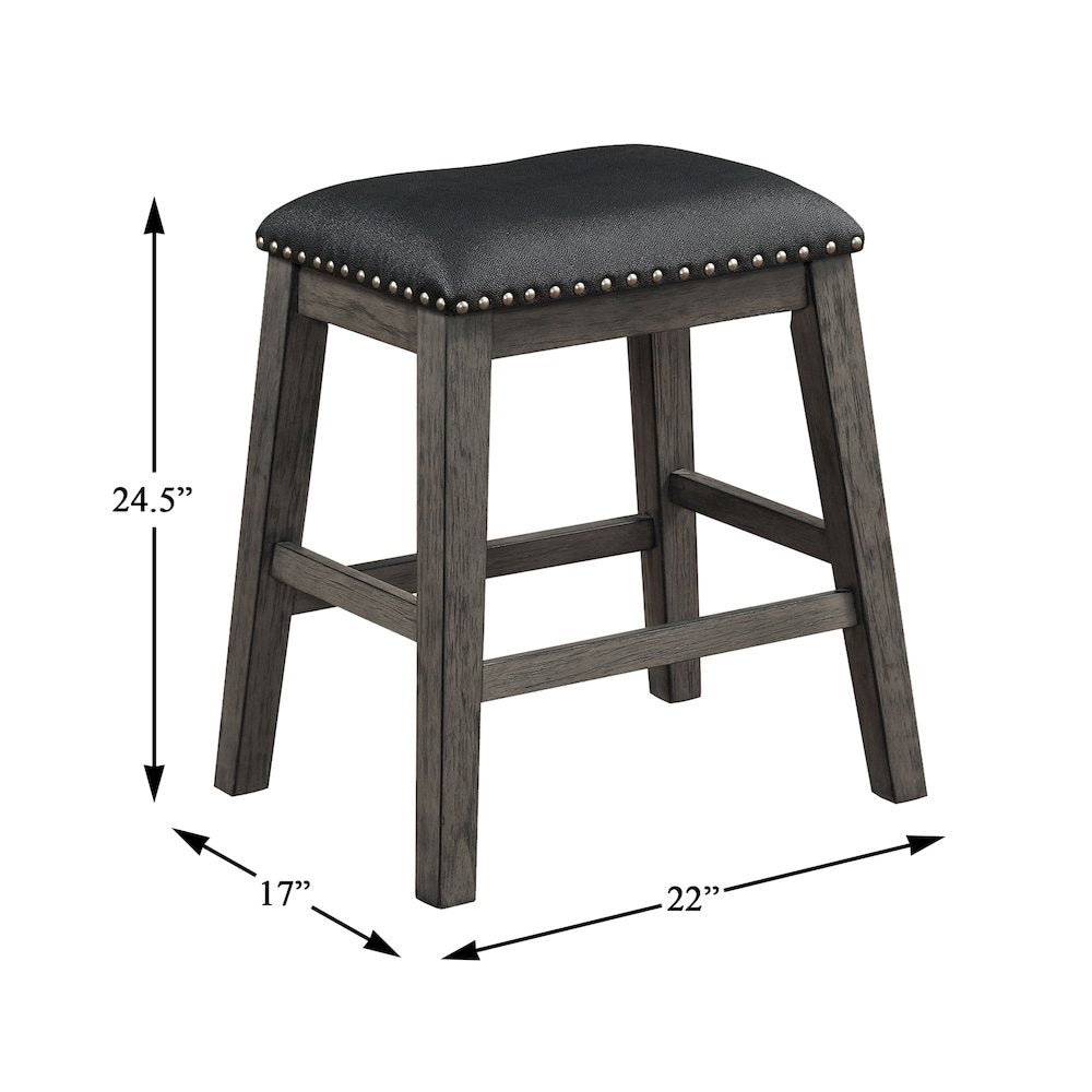 Timbre Faux leather Counter Height Stool, set of 2 in Black