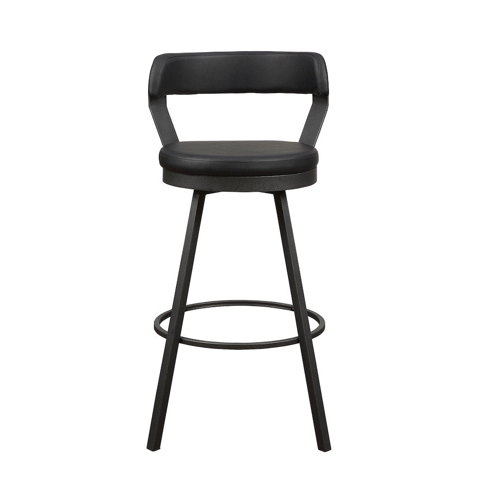 Appert Metal Swivel Pub Height Chair, set of 2 in Black