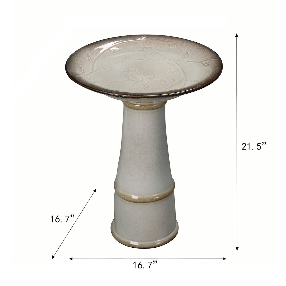 Ceramic Birdbath - Ivory Elegance