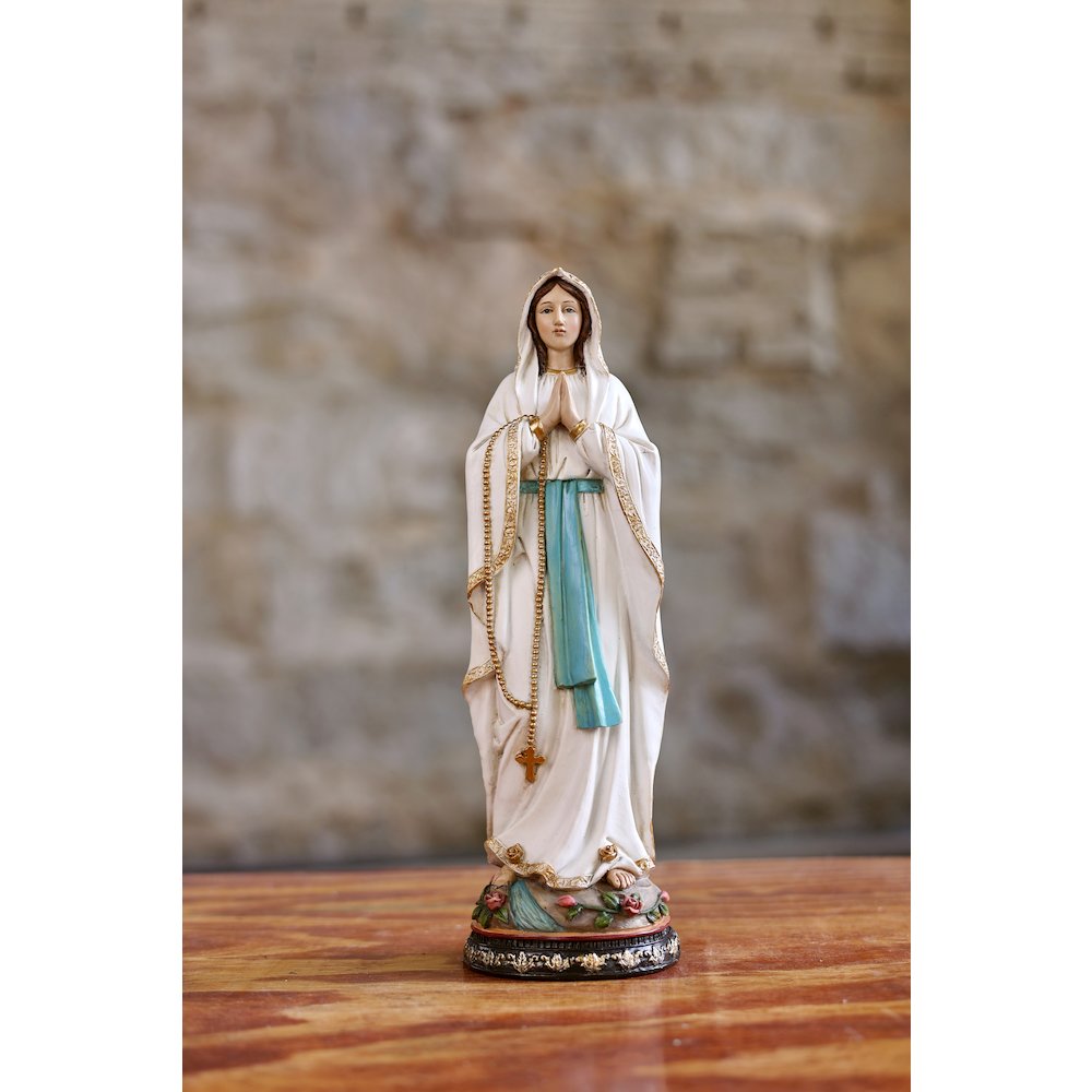 12" Our Lady of Lourdes Statue Mary Figure Religious Decor