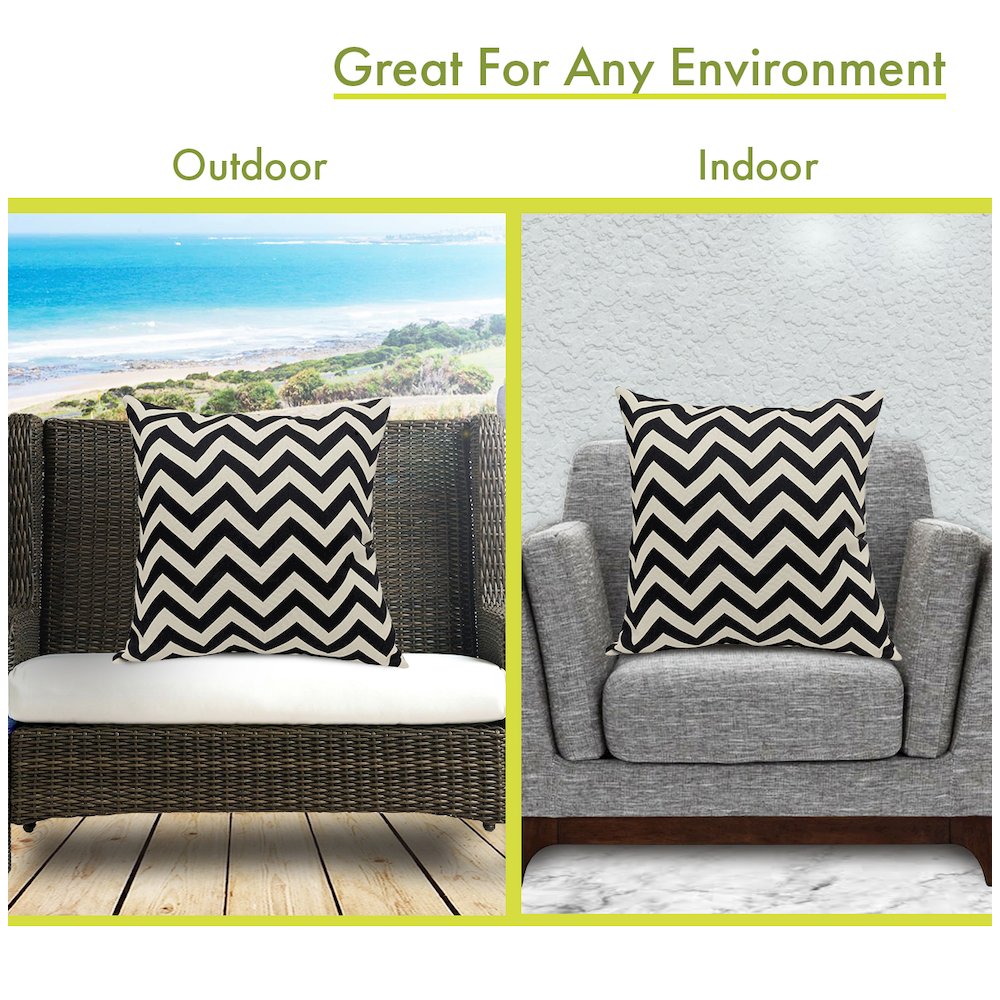 Majestic Home Goods Pillow 24x24 Chevron Black