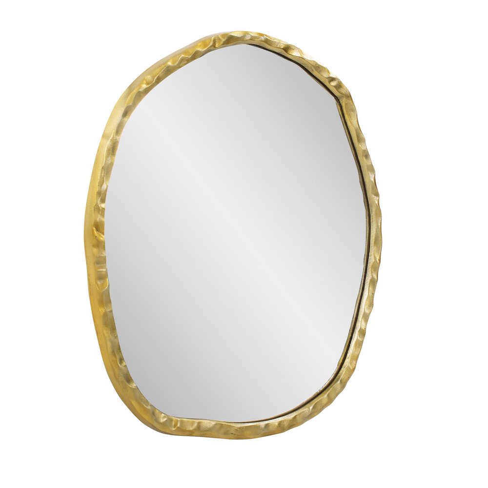 Martine Abstract Cast Iron Mirror in Gold