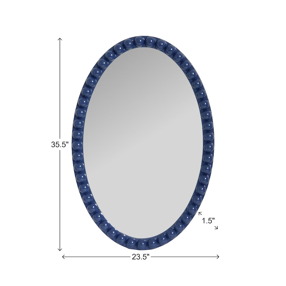 Varsha Oval Glossy Navy Mirror