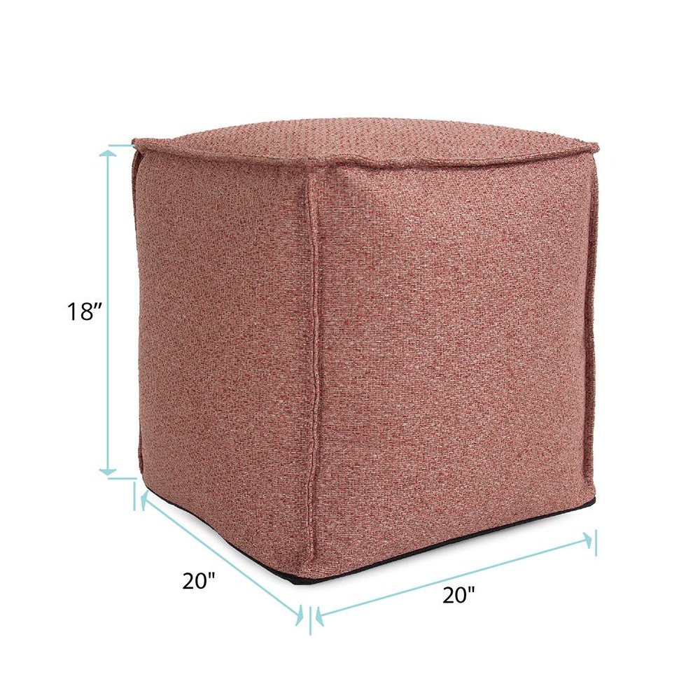 Square Pouf Panama Rose