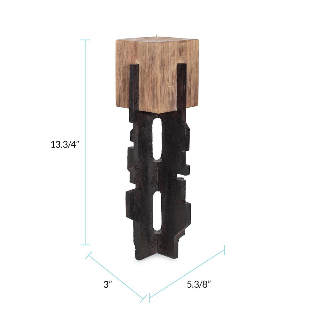 Cade Architectural Pillar Candle Holder- Short