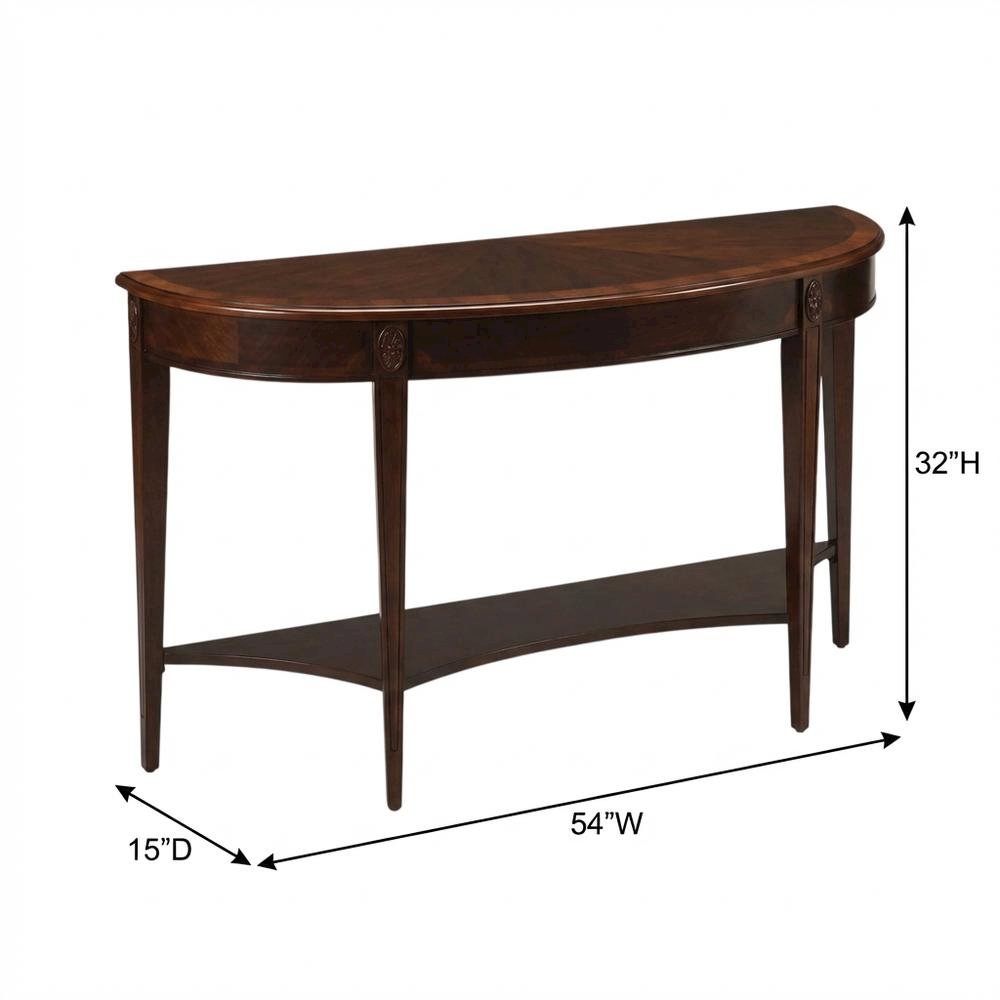 Demilune Console Table, Traditional Sofa Table for Entryway or Hallway