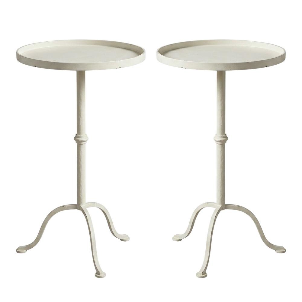 Round Pedestal End Table, Transitional Accent Side Table for Living Room