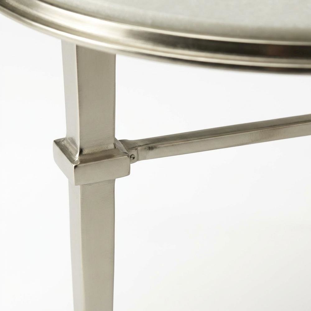 Round Marble Top End Table, Modern Accent Side Table for Living Room Bedroom