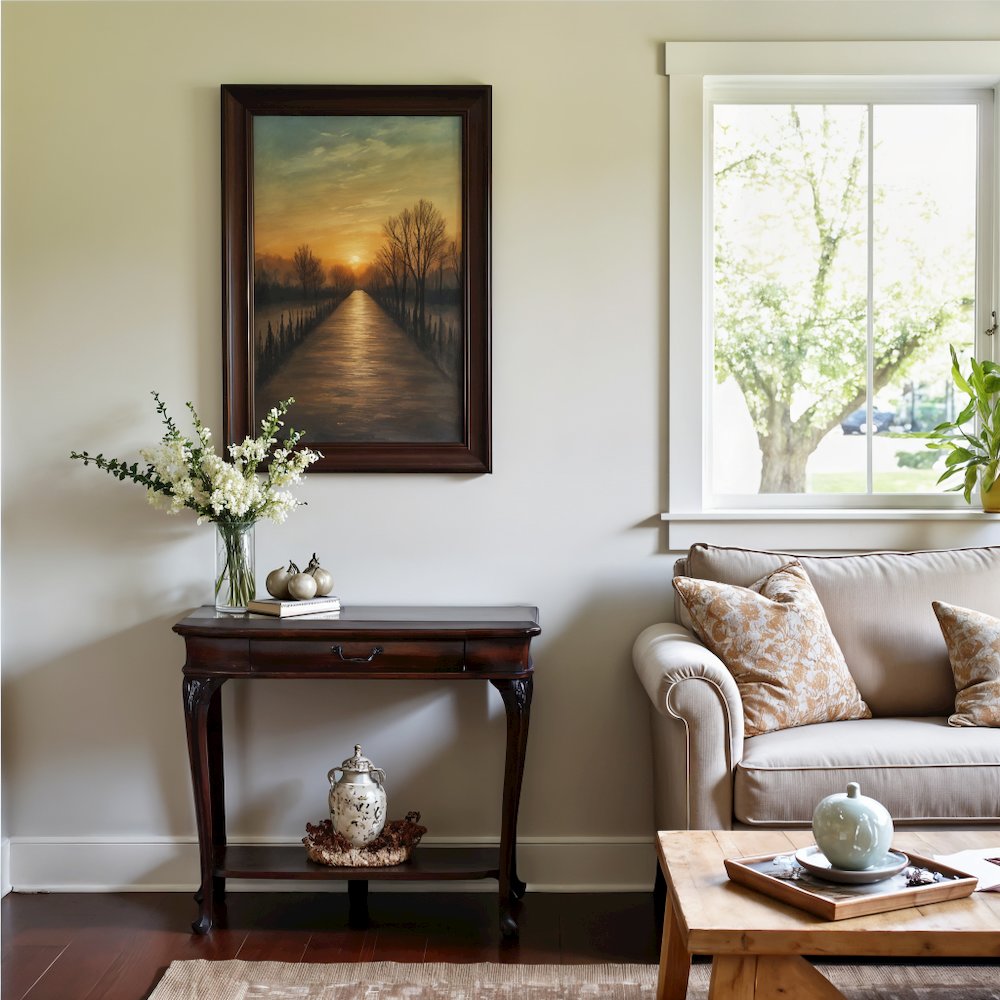 Dark Brown Console Table for Living Room - Narrow Entryway or Sofa Table
