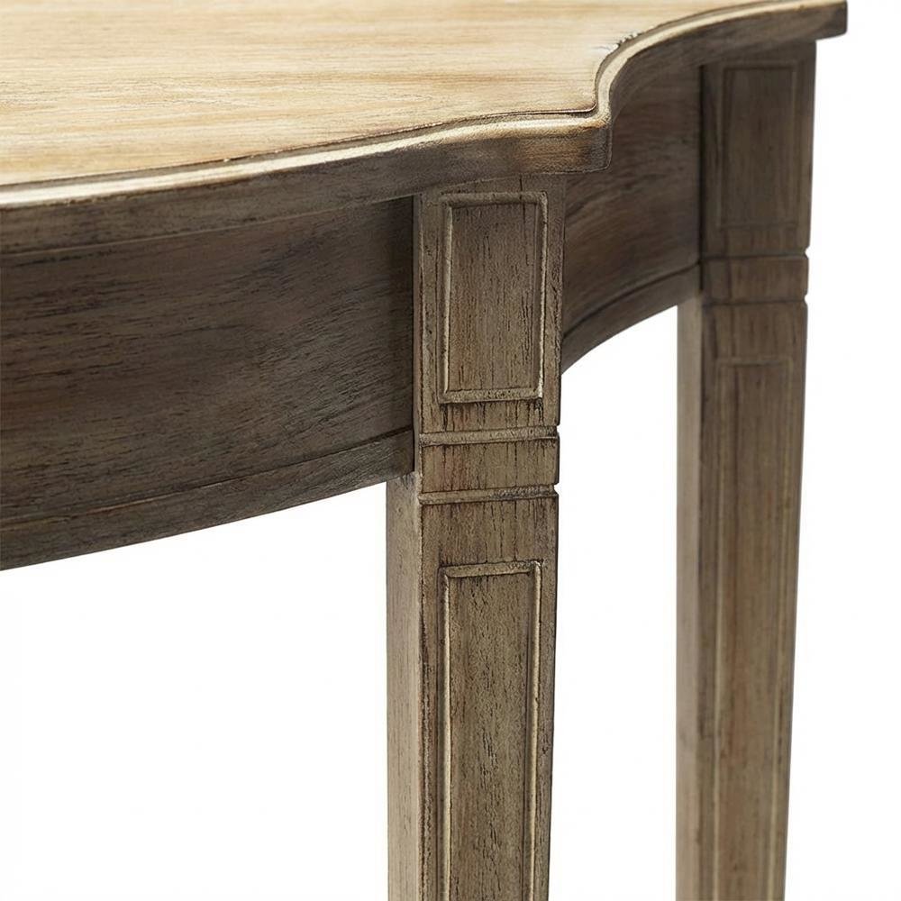 Demilune Console Table with Distressed Finish, Transitional Entryway Table