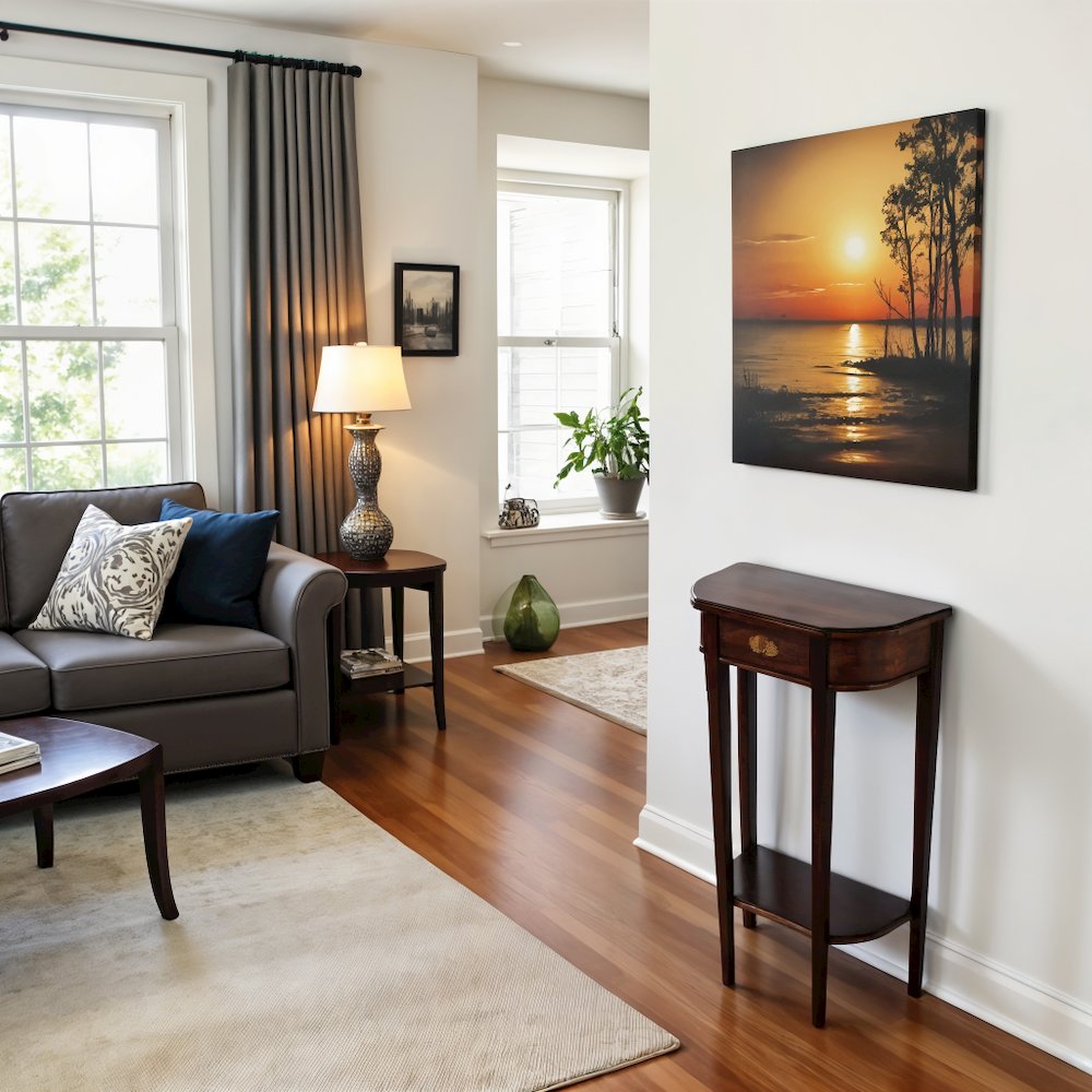 Elegant Narrow Entryway Table in Dark Brown for Living Room and Hall