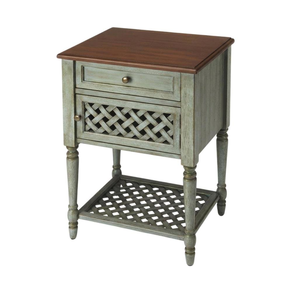Rustic Nightstand with Drawer, Traditional Wood Side Table for Bedroom